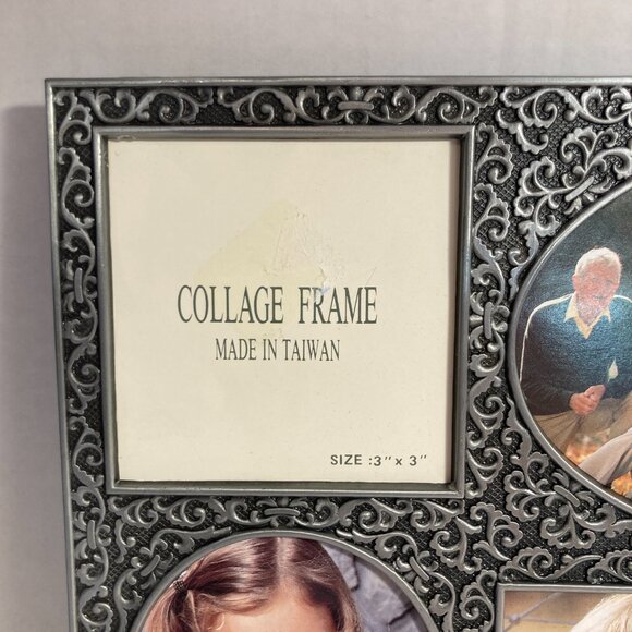 Vintage Collage 5 Photo Frame Metal Paisley Leaf Leaves Fleur de Lis No Glass - Picture 3 of 13